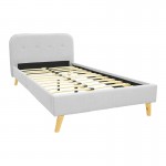 Κρεβάτι LumiLux pakoworld ύφασμα σε γκρι απόχρωση 100x200εκ c503557