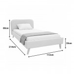 Κρεβάτι LumiLux pakoworld ύφασμα σε γκρι απόχρωση 100x200εκ c503557