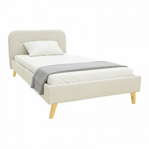 Κρεβάτι LumiLux pakoworld ύφασμα σε μπεζ απόχρωση 100x200εκ c503558