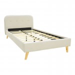 Κρεβάτι LumiLux pakoworld ύφασμα σε μπεζ απόχρωση 100x200εκ c503558