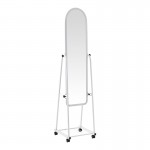 Καθρέπτης τροχήλατος Lomna pakoworld pp-μεταλλικός με ράφι σε λευκή απόχρωση 38 5x37 5x160εκ c503560