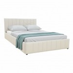 Κρεβάτι Snuggle pakoworld με αποθηκευτικό χώρο ύφασμα μπεζ 160x200εκ c503562