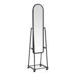 Καθρέπτης τροχήλατος Lomna pakoworld pp-μεταλλικός με ράφι σε μαύρη απόχρωση 38 5x37 5x160εκ c503565