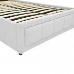 Κρεβάτι Huga pakoworld με αποθηκευτικό χώρο ύφασμα γκρι 120x200εκ c503566