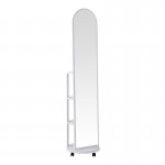 Καθρέπτης τροχήλατος Espero pakoworld mdf με ράφια σε λευκή απόχρωση Φ34x170εκ c503570