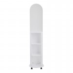 Καθρέπτης τροχήλατος Espero pakoworld mdf με ράφια σε λευκή απόχρωση Φ34x170εκ c503570