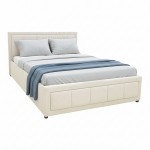 Κρεβάτι Huga pakoworld με αποθηκευτικό χώρο ύφασμα μπεζ 120x200εκ c503572