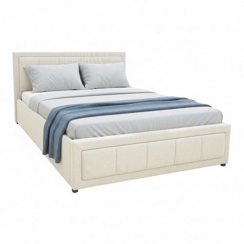 Κρεβάτι Huga pakoworld με αποθηκευτικό χώρο ύφασμα μπεζ 120x200εκ c503572