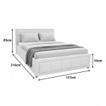 Κρεβάτι Huga pakoworld με αποθηκευτικό χώρο ύφασμα μπεζ 120x200εκ c503572