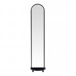 Καθρέπτης τροχήλατος Espero pakoworld mdf με ράφια σε μαύρη απόχρωση Φ34x170εκ c503574