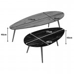 Τραπέζια σαλονιού Monty pakoworld 2 τεμ σε φυσικη-μαύρου μαρμάρου απόχρωση c503580