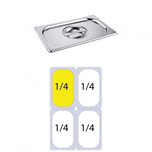 Καπάκι δοχείου γαστρονομίας ανοξείδωτο 18 10 GN1 4 26 5x16 2cm FUECO c503650