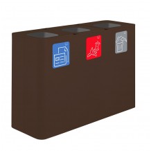 Κάδος Γαλβανιζέ ανακύκλωσης τριπλός 3x100L 115x38xΥ80cm Μαύρος με 5 ετικέτες Stil Casa Italy c503698