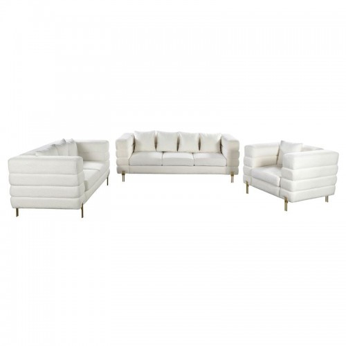 MORRIS Set Σαλόνι - Καθιστικό 3θέσιος 2θέσιος Πολυθρόνα Ύφασμα Teddy Άσπρο c503715