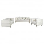 MORRIS Set Σαλόνι - Καθιστικό 3θέσιος 2θέσιος Πολυθρόνα Ύφασμα Teddy Άσπρο c503715