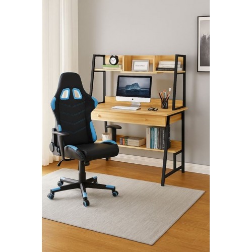 STUDENT-1 Set Γραφείο Η Υ Sonoma - Μαύρο Πολυθρόνα Gaming Μαύρο - Μπλε c503718