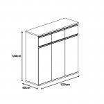 Ντουλάπια γραφείου επαγγελματικά Oscar pakoworld καρυδί-ανθρακί 240x40x120εκ c503738