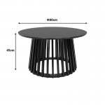 Τραπέζι σαλονιού Domonic pakoworld mdf σε μαύρη απόχρωση Φ80x45εκ c503739