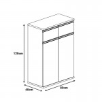 Ντουλάπια γραφείου επαγγελματικά Oscar pakoworld καρυδί-ανθρακί 160x40x120εκ c503740