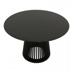 Τραπέζι Domonic pakoworld mdf σε μαύρη απόχρωση Φ120x75εκ c503744