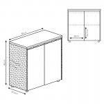 Ντουλάπια γραφείου χαμηλά επαγγελματικά Oscar pakoworld καρυδί-ανθρακί 160x40x80εκ c503746