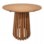 Τραπέζι Kenda I pakoworld mindi ξύλο σε φυσική απόχρωση Φ80x75εκ c503768