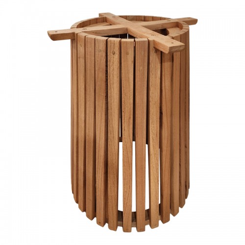 Βάση τραπεζιού εσωτερικού χώρου Galy I pakoworld mindi ξύλο σε φυσική απόχρωση Φ60x75εκ c503773