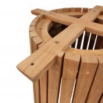 Βάση τραπεζιού εσωτερικού χώρου Galy I pakoworld mindi ξύλο σε φυσική απόχρωση Φ60x75εκ c503773