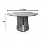 Τραπέζι Kenda Ι pakoworld mindi ξύλο σε φυσική απόχρωση Φ120x75εκ c503780