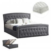 ΚΡΕΒΑΤΙ ΔΙΠΛΟ ΜΕ ΣΤΡΩΜΑ ΑΠΟΘ ΧΩΡΟ ODELIA HM21279 01 ΓΚΡΙ ΒΕΛΟΥΔΟ--ΓΙΑ 160x200εκ c503795