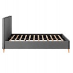 ΚΡΕΒΑΤΙ ΜΕ ΣΤΡΩΜΑ INDRA HM21280 01 ΓΚΡΙ ΥΦΑΣΜΑ--ΓΙΑ 160x200εκ c503798