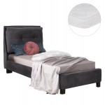 ΚΡΕΒΑΤΙ ΜΕ ΣΤΡΩΜΑ RILEY HM21282 01 ΓΚΡΙ ΒΕΛΟΥΔΟ--ΓΙΑ 90x200εκ c503805