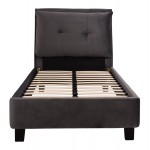 ΚΡΕΒΑΤΙ ΜΕ ΣΤΡΩΜΑ RILEY HM21282 01 ΓΚΡΙ ΒΕΛΟΥΔΟ--ΓΙΑ 90x200εκ c503805