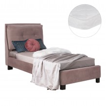 ΚΡΕΒΑΤΙ ΜΕ ΣΤΡΩΜΑ RILEY HM21282 02 ΣΑΠΙΟ ΜΗΛΟ ΒΕΛΟΥΔΟ--ΓΙΑ 90x200εκ c503806