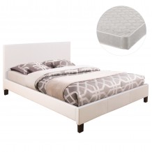 ΚΡΕΒΑΤΙ ΜΕ ΣΤΡΩΜΑ BECCA HM21283 01 ΛΕΥΚΟ PU--ΓΙΑ 150x200εκ c503807