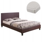 ΚΡΕΒΑΤΙ ΜΕ ΣΤΡΩΜΑ BECCA HM21283 02 ΚΑΦΕ PU--ΓΙΑ 150x200εκ c503808