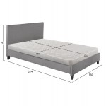 ΚΡΕΒΑΤΙ ΜΕ ΣΤΡΩΜΑ BECCA HM21283 04 ΓΚΡΙ ΥΦΑΣΜΑ--ΓΙΑ 150x200εκ c503817