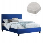 ΚΡΕΒΑΤΙ ΜΕ ΣΤΡΩΜΑ BECCA HM21283 07 ΜΠΛΕ ΒΕΛΟΥΔΟ--ΓΙΑ 150x200εκ c503820