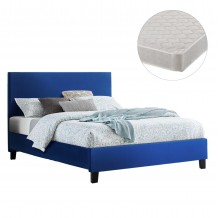 ΚΡΕΒΑΤΙ ΜΕ ΣΤΡΩΜΑ BECCA HM21283 07 ΜΠΛΕ ΒΕΛΟΥΔΟ--ΓΙΑ 150x200εκ c503820