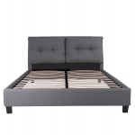 ΚΡΕΒΑΤΙ ΜΕ ΣΤΡΩΜΑ BILLIE HM21284 03 ΓΚΡΙ ΥΦΑΣΜΑ--ΓΙΑ 160x200εκ c503822