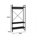Έπιπλο εισόδου Levento pakoworld ανθρακί με μαύρο μεταλλικό σκελετό 88x34x180εκ c503835