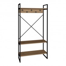 Έπιπλο εισόδου Levento pakoworld oak με μαύρο μεταλλικό σκελετό 88x34x180εκ c503836