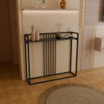 Κονσόλα Convida pakoworld ανθρακί με μαύρο μεταλλικό σκελετό 100x25x90εκ c503838