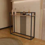 Κονσόλα Convida pakoworld oak με μαύρο μεταλλικό σκελετό 100x25x90εκ c503839