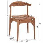 ΚΑΡΕΚΛΑ ΤΡΑΠΕΖΑΡΙΑΣ ΕΞ ΧΩΡΟΥ DONNY HM6378 ΞΥΛΟ TEAK 52x54x74Υεκ c503842
