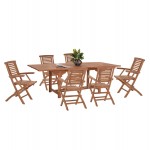 ΣΕΤ ΤΡΑΠΕΖΑΡΙΑΣ CRANDER HM21288 ΤΡΑΠΕΖΙ 6 ΠΟΛΥΘΡΟΝΕΣ ΠΤΥΣΣΟΜΕΝΕΣ-ΤΕΑΚ c503844