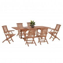 ΣΕΤ ΤΡΑΠΕΖΑΡΙΑΣ CRANDER HM21288 ΤΡΑΠΕΖΙ 6 ΠΟΛΥΘΡΟΝΕΣ ΠΤΥΣΣΟΜΕΝΕΣ-ΤΕΑΚ c503844