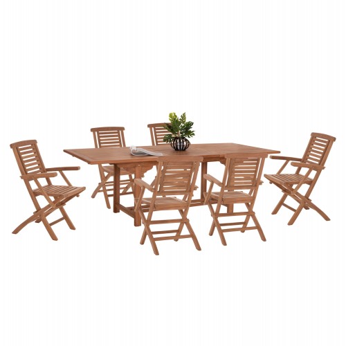 ΣΕΤ ΤΡΑΠΕΖΑΡΙΑΣ CRANDER HM21288 ΤΡΑΠΕΖΙ 6 ΠΟΛΥΘΡΟΝΕΣ ΠΤΥΣΣΟΜΕΝΕΣ-ΤΕΑΚ c503844