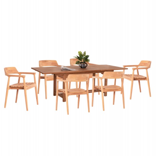 ΣΕΤ ΤΡΑΠΕΖΑΡΙΑΣ FREM HM21291 ΤΡΑΠΕΖΙ 6 ΠΟΛΥΘΡΟΝΕΣ---ΤΕΑΚ ΞΥΛΟ c503847