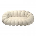 Καναπές Embrace pakoworld μπουκλέ ύφασμα σε μπεζ απόχρωση 180x105x65εκ c503856